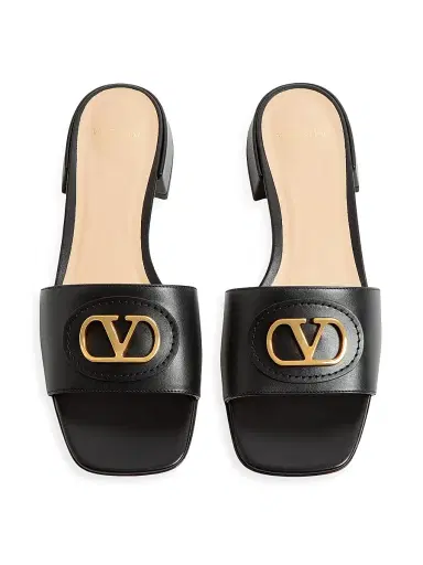 Valentino Garavani Women's VLogo Signature 20MM Slide Sandals - Black | Thumbnail 4