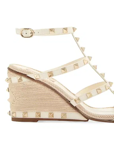 Valentino Garavani Women's Rockstud Wedge Sandals 80MM - Ivory - Size 11 | Thumbnail 5 Valentino Garavani Women's Rockstud Wedge Sandals 80MM - Ivory - Size 11 | Thumbnail 5