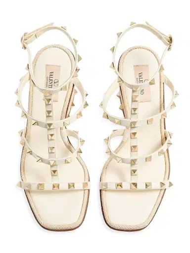 Valentino Garavani Women's Rockstud Wedge Sandals 80MM - Ivory - Size 11 | Thumbnail 6 Valentino Garavani Women's Rockstud Wedge Sandals 80MM - Ivory - Size 11 | Thumbnail 6
