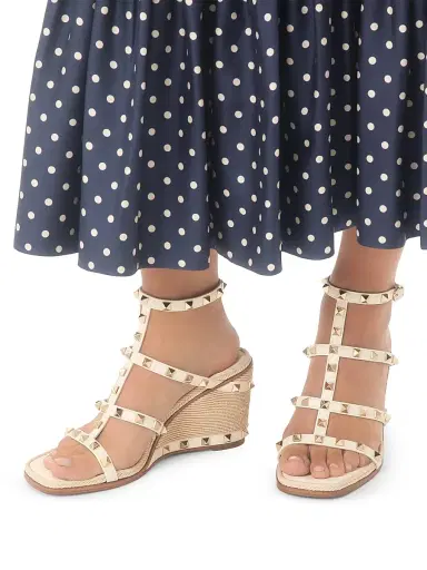 Valentino Garavani Women's Rockstud Wedge Sandals 80MM - Ivory - Size 11 | Thumbnail 7 Valentino Garavani Women's Rockstud Wedge Sandals 80MM - Ivory - Size 11 | Thumbnail 7