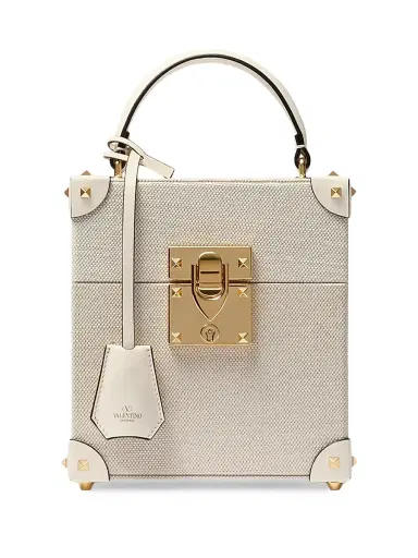 Valentino Garavani Perfume Case in Canvas and Calfskin - Natural Ivory | Thumbnail 1