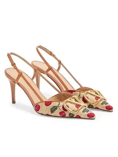 Valentino Garavani Women's VLogo Signature Slingback Pumps 80MM | Thumbnail 2 Valentino Garavani Women's VLogo Signature Slingback Pumps 80MM | Thumbnail 2