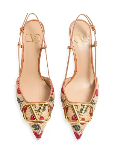 Valentino Garavani Women's VLogo Signature Slingback Pumps 80MM | Thumbnail 4 Valentino Garavani Women's VLogo Signature Slingback Pumps 80MM | Thumbnail 4