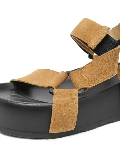 MOSCHINO Women's Sporty Logo-Detailed Suede Platform Sandals | Thumbnail 5 MOSCHINO Women's Sporty Logo-Detailed Suede Platform Sandals | Thumbnail 5