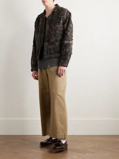 KAPITAL Boro Distressed Patchwork Cotton and Linen-Blend Jacket - Men | Thumbnail 2