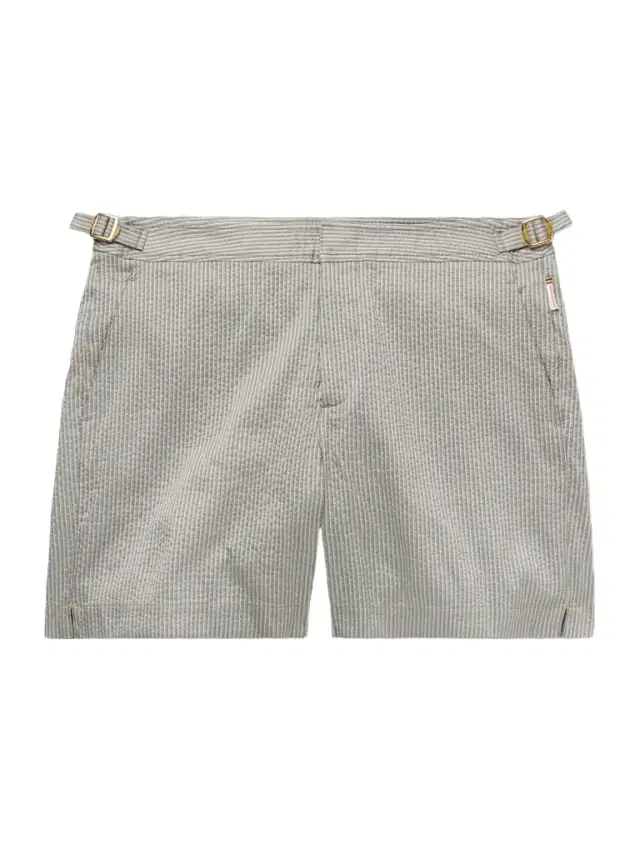 Orlebar Brown Bulldog Straight-Leg Mid-Length Striped Seersucker Swim Shorts - Men