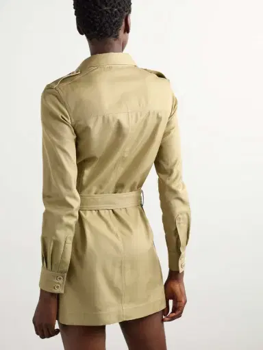 Tom Ford Belted Cotton And Silk-blend Twill Mini Dress | Thumbnail 3 Tom Ford Belted Cotton And Silk-blend Twill Mini Dress | Thumbnail 3