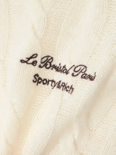 Sporty & Rich + Le Bristol Paris Faubourg Cable-knit Cashmere And Wool-blend Sweater | Thumbnail 5