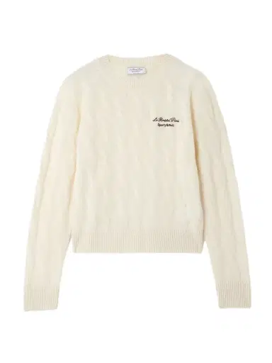 Sporty & Rich + Le Bristol Paris Faubourg Cable-knit Cashmere And Wool-blend Sweater | Thumbnail 1