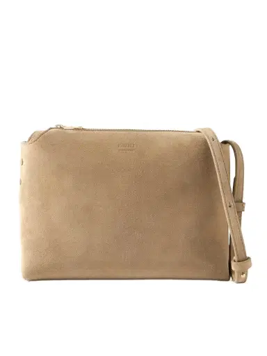 Khaite Lina Medium Suede Shoulder Bag | Thumbnail 1 Khaite Lina Medium Suede Shoulder Bag | Thumbnail 1
