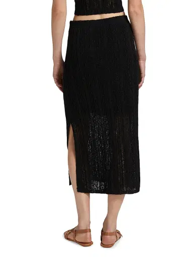 dh New York Women's Francis Open Knit Midi-Skirt - Black | Thumbnail 5