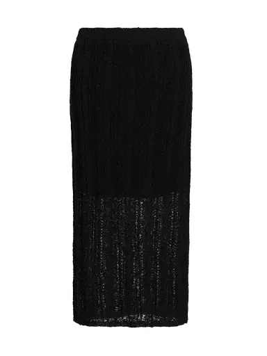 dh New York Women's Francis Open Knit Midi-Skirt - Black | Thumbnail 1