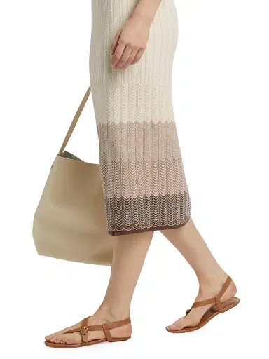 Design History Women's Ombré Striped Cotton-Linen Midi-Skirt - Linen Combo | Thumbnail 6