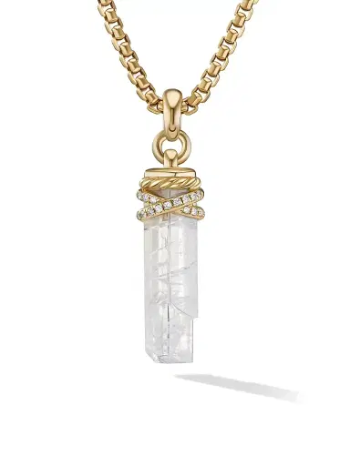 David Yurman Women's Wrapped Crystal Amulet in Rainbow Moonstone Crystal - Rainbow Moonstone | Thumbnail 1
