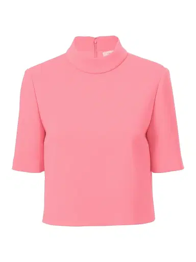 Carolina Herrera Women's Stretch-Wool Mock Turtleneck Top - Sunset | Thumbnail 1