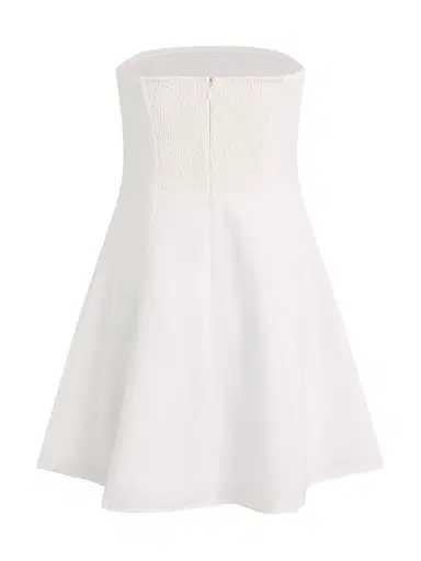 Favorite Daughter Women's The Favorite Linen-Blend Strapless Minidress - Bright White | Thumbnail 2