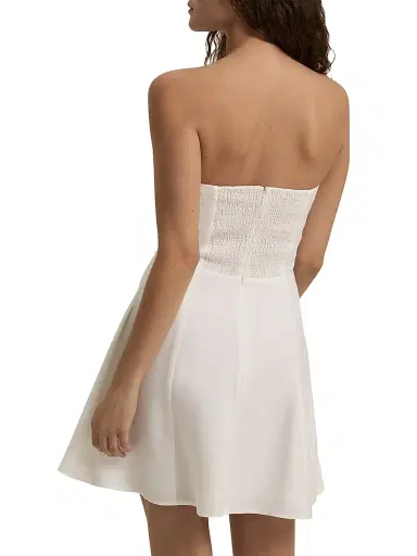 Favorite Daughter Women's The Favorite Linen-Blend Strapless Minidress - Bright White | Thumbnail 5