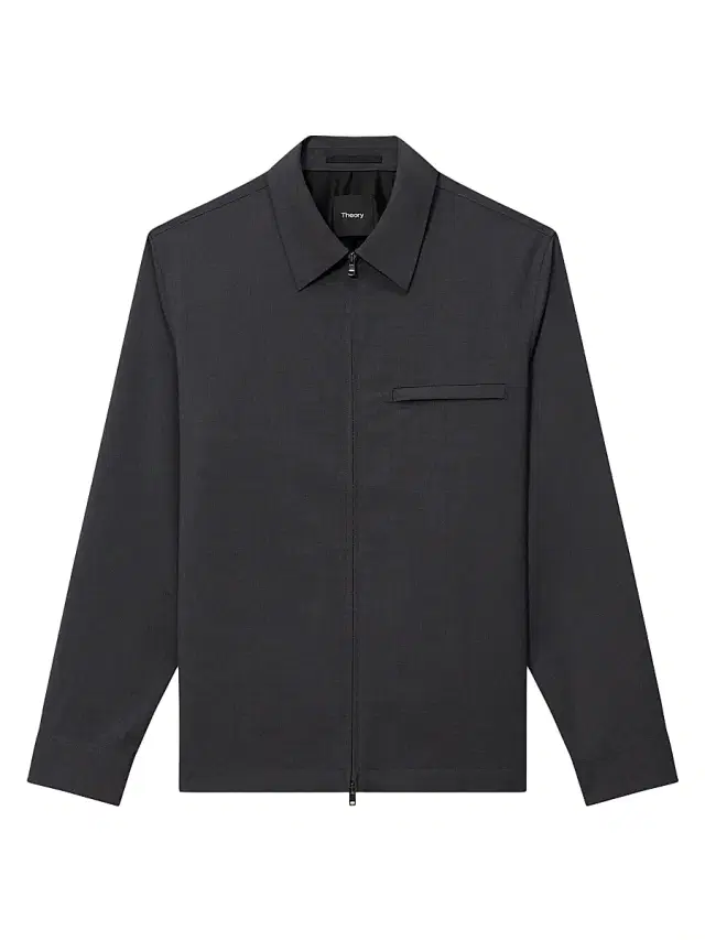 Theory Men's Zip Wool-Blend Overshirt - Charcoal Melange