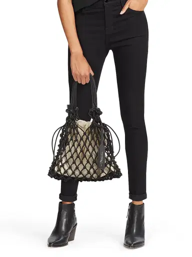 3.1 Phillip Lim Women's Mini Sac Macramé Drawstring Top Handle Bag - Black | Thumbnail 2