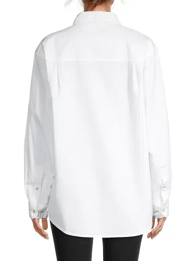 juju + stitch Oversized Mother Of The Bride Embroidered Button-Up Shirt - White | Thumbnail 5
