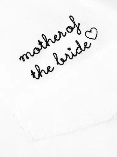 juju + stitch Oversized Mother Of The Bride Embroidered Button-Up Shirt - White | Thumbnail 6