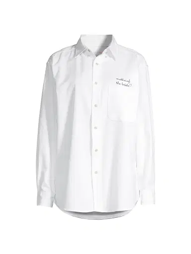 juju + stitch Oversized Mother Of The Bride Embroidered Button-Up Shirt - White | Thumbnail 1