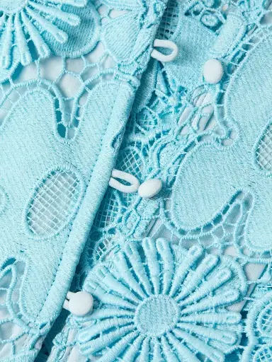 La Vie Style House Women's Mod Floral Lace Caftan - Blue | Thumbnail 6
