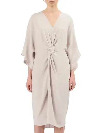 Careste Women's Olympia Gathered Dress - Dark White Sand | Thumbnail 2