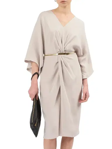 Careste Women's Olympia Gathered Dress - Dark White Sand | Thumbnail 5