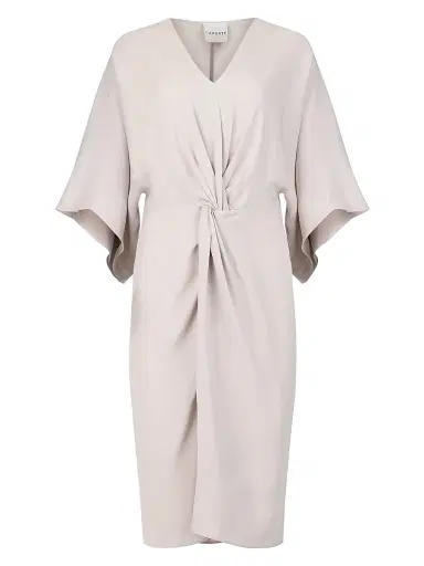 Careste Women's Olympia Gathered Dress - Dark White Sand | Thumbnail 1