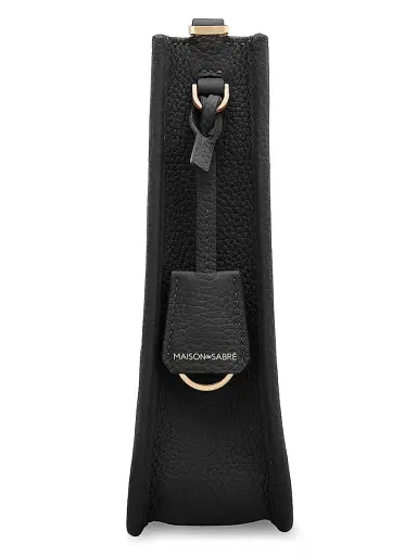 MAISON de SABRÉ Women's Mini Leather Saddle Bag - Black Caviar | Thumbnail 4