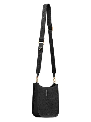 MAISON de SABRÉ Women's Mini Leather Saddle Bag - Black Caviar | Thumbnail 5
