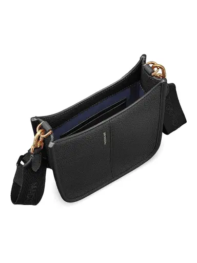 MAISON de SABRÉ Women's Mini Leather Saddle Bag - Black Caviar | Thumbnail 8