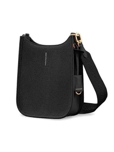 MAISON de SABRÉ Women's Mini Leather Saddle Bag - Black Caviar | Thumbnail 9