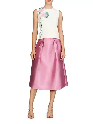 Kay Unger Women's Kathryn Floral Embroidered Knit Top | Thumbnail 2