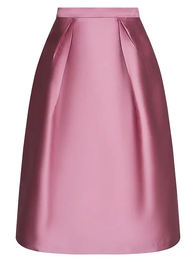 Women's Kendall Pleated Satin Midi-Skirt - Berry Sorbet