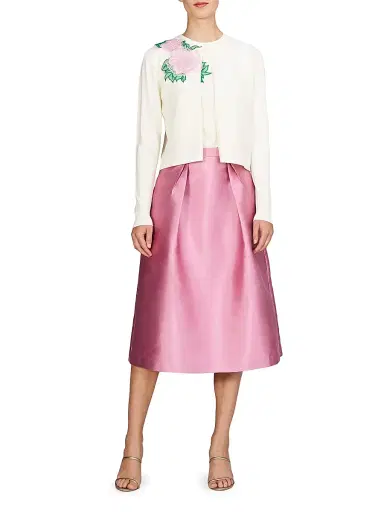 Kay Unger Women's Carson Floral Knit Cardigan | Thumbnail 2
