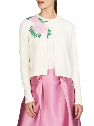 Kay Unger Women's Carson Floral Knit Cardigan | Thumbnail 3