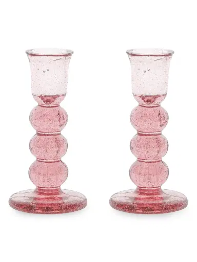 Juliska Provence Candlesticks 2-Piece Set - Pink Small | Thumbnail 2