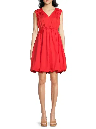 Harshman Women's Arla Cotton Bubble Hem Dress - Poppy Red - Size Large | Thumbnail 3 Harshman Women's Arla Cotton Bubble Hem Dress - Poppy Red - Size Large | Thumbnail 3