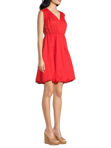 Harshman Women's Arla Cotton Bubble Hem Dress - Poppy Red - Size Large | Thumbnail 4 Harshman Women's Arla Cotton Bubble Hem Dress - Poppy Red - Size Large | Thumbnail 4