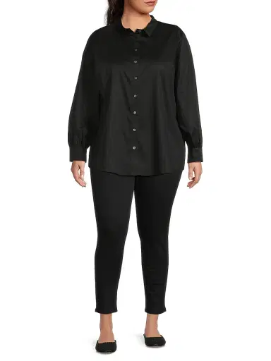Harshman Women's Plus Franklin Shirt - Black | Thumbnail 2