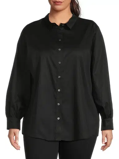 Harshman Women's Plus Franklin Shirt - Black | Thumbnail 3