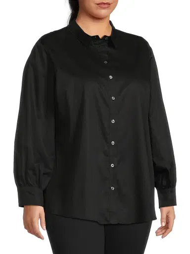Harshman Women's Plus Franklin Shirt - Black | Thumbnail 4