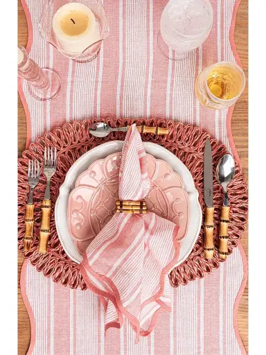 Juliska Cabana Stripe Table Runner - Pink | Thumbnail 3