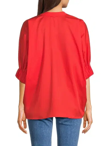 Harshman Women's Medina Cotton Blouse - Poppy Red | Thumbnail 5