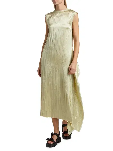 Jason Wu Collection Women's Crinkled Satin Laser-Cut Shift Dress - Pistachio | Thumbnail 2