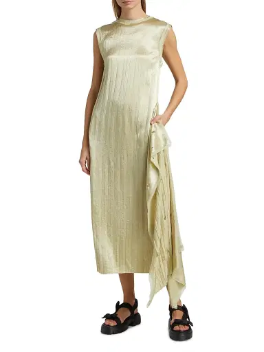 Jason Wu Collection Women's Crinkled Satin Laser-Cut Shift Dress - Pistachio | Thumbnail 3