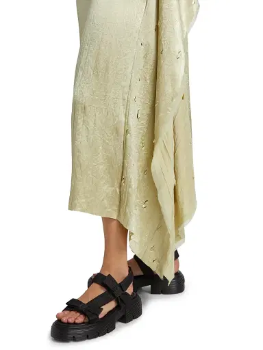 Jason Wu Collection Women's Crinkled Satin Laser-Cut Shift Dress - Pistachio | Thumbnail 6