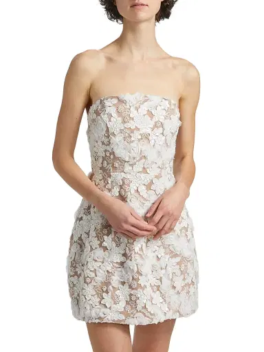 Elliatt Women's Vonni Floral Lace Strapless Minidress | Thumbnail 3